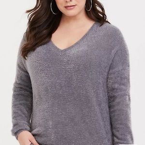 Torrid Gray V-Neck Sweater